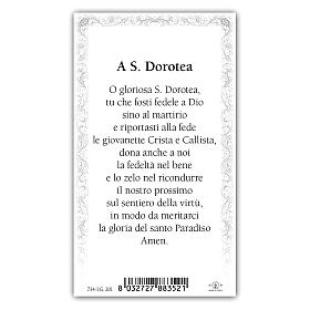 Heiligenbildchen, Heilige Dorothea, 10x5 cm, Gebet in italienischer Sprache