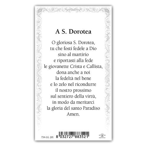 Holy card, Saint Dorothy, Prayer ITA, 10x5 cm 2