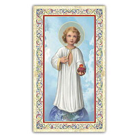 Heiligenbildchen, Heiligstes Herz Jesu, 10x5 cm, Gebet in italienischer Sprache