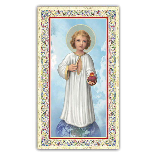 Holy card, Sacred Heart of Infant Jesus, Prayer ITA, 10x5 cm 1