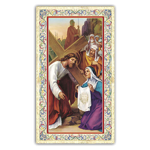 Heiligenbildchen, Heilige Veronika, 10x5 cm, Gebet in italienischer Sprache 1