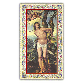Heiligenbildchen, Heiliger Sebastian, 10x5 cm, Gebet in italienischer Sprache