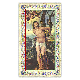 Holy card, Saint Sebastian, Traffic Officer's Prayer ITA, 10x5 cm
