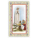 Heiligenbildchen, Gottesmutter von Fatima mit den 3 Hirtenkindern, 10x5 cm, Gebet in italienischer Sprache s1