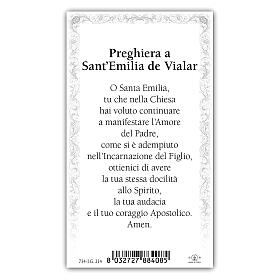 Heiligenbildchen, Heilige Émilie de Vialar, 10x5 cm, Gebet in italienischer Sprache