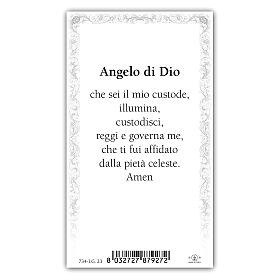 Heiligenbildchen, Schutzengel, 10x5 cm, Gebet in italienischer Sprache