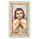 Heiligenbildchen, Bub im Gebet, 10x5 cm, Gebet in italienischer Sprache s1