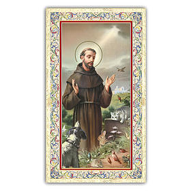 Holy card, Saint Francis, Canticle of the Sun ITA 10x5 cm