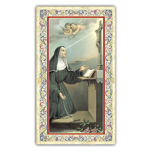 Heiligenbildchen, Heilige Rita von Cascia, 10x5 cm, Gebet in italienischer Sprache 1