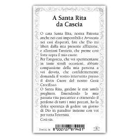 Holy card, Saint Rita of Cascia, Prayer ITA 10x5 cm 