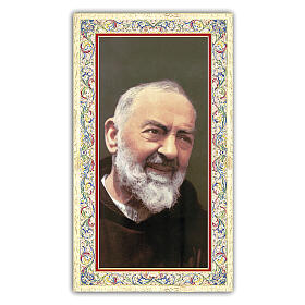 Heiligenbildchen, Pater Pio, 10x5 cm, Gebet in italienischer Sprache