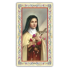 Heiligenbildchen, Heilige Therese von Lisieux, 10x5 cm, Gebet in italienischer Sprache