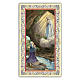 Estampa religiosa Aparición de la Virgen de Lourdes a Bernadette 10x5 c ITA s1