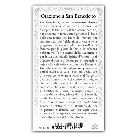 Holy card, Saint Benedict, Prayer ITA 10x5 cm 