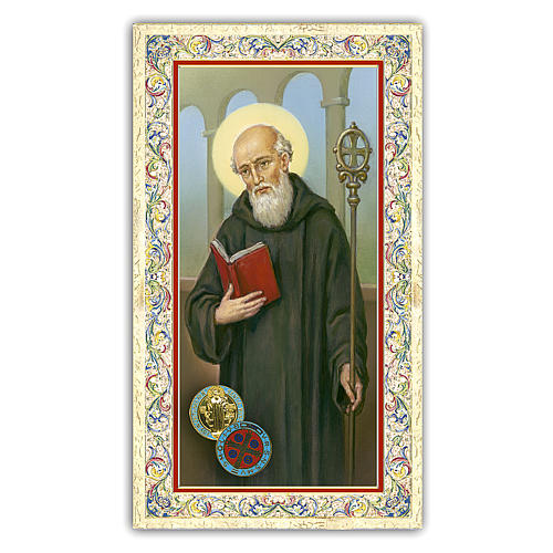 Holy card, Saint Benedict, Prayer ITA 10x5 cm  1