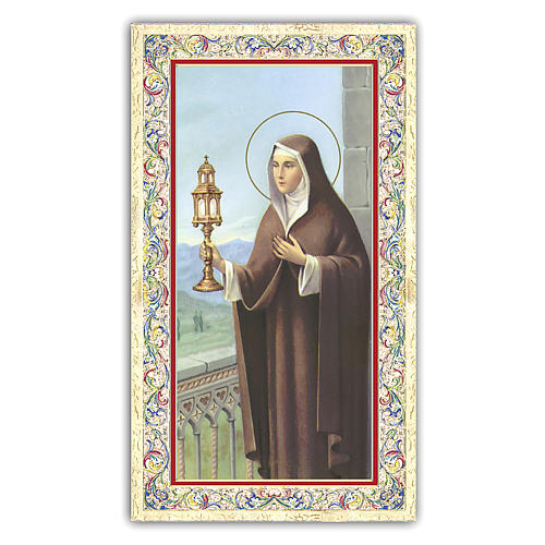 Holy card, Saint Clare, Prayer ITA 10x5 cm 1