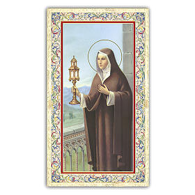 Holy card, Saint Clare, Prayer ITA 10x5 cm