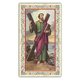 Heiligenbildchen, Heiliger Apostel Andreas, 10x5 cm, Gebet in italienischer Sprache