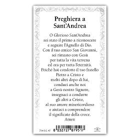 Heiligenbildchen, Heiliger Apostel Andreas, 10x5 cm, Gebet in italienischer Sprache