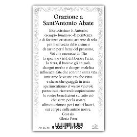 Heiligenbildchen, Heiliger Antonius der Große, 10x5 cm, Gebet in italienischer Sprache