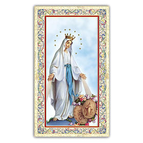 Holy card, Mary Queen, Hail Holy Queen ITA 10x5 cm