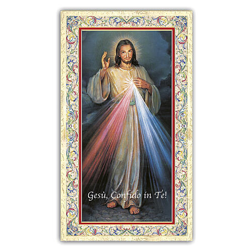 Heiligenbildchen, Barmherziger Jesus, 10x5 cm, Gebet in italienischer Sprache 1