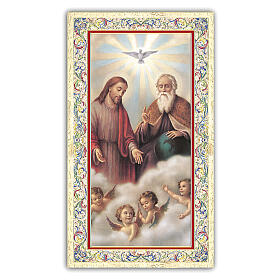 Heiligenbildchen, Heilige Dreifaltigkeit, 10x5 cm, Gebet in italienischer Sprache