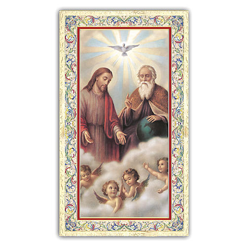 Holy card, Trinity, Glory Be to the Father ITA, 10x5 cm 1