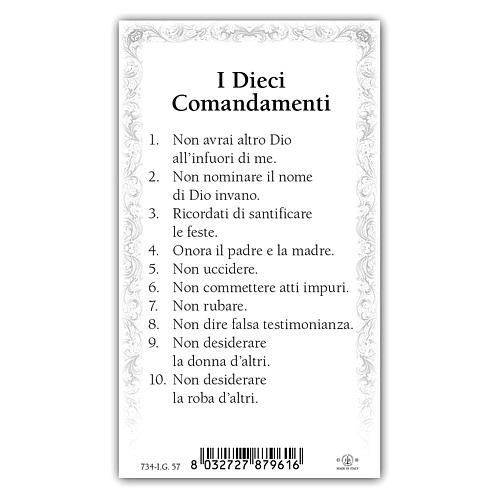 Holy card, Jesus Master, Commandments ITA, 10x5 cm 2