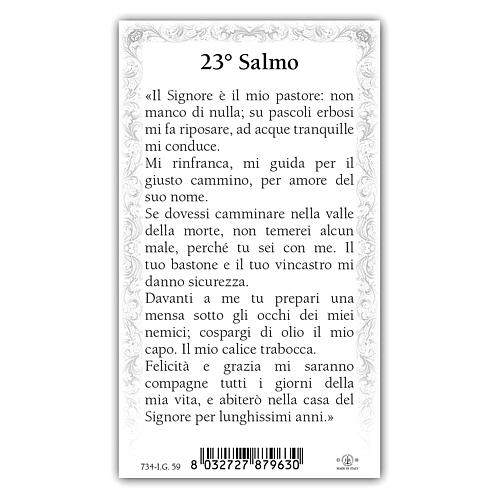 Heiligenbildchen, Jesus, der gute Hirte, 10x5 cm, Gebet in italienischer Sprache 2