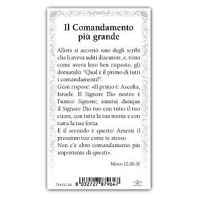 Holy card, Jesus Pantocrator, The Greatest Commandment ITA, 10x5 cm