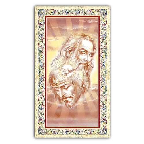 Heiligenbildchen, Dreifaltigkeit, 10x5 cm, Gebet in italienischer Sprache 1