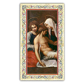Heiligenbildchen, Kreuzabnahme, 10x5 cm, Gebet in italienischer Sprache