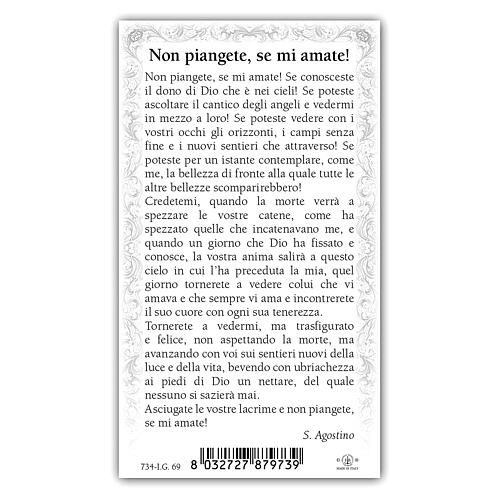 Heiligenbildchen, Das Antlitz Jesu, 10x5 cm, Gebet in italienischer Sprache 2