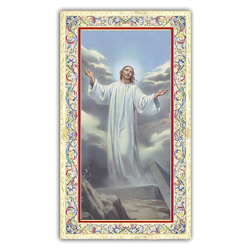 Holy card, Risen Jesus, prayer ITA, 10x5 cm 1