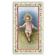 Heiligenbildchen, Jesuskind in der Wiege, 10x5 cm, Gebet in italienischer Sprache s1