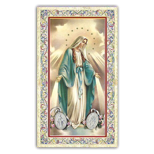Heiligenbildchen, Wundertätige Madonna, 10x5 cm, Gebet in italienischer Sprache 1