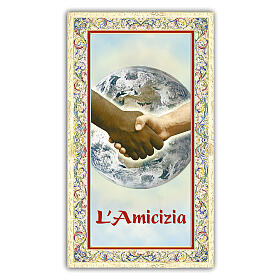 Heiligenbildchen, Freundschaft, 10x5 cm, Gebet in italienischer Sprache