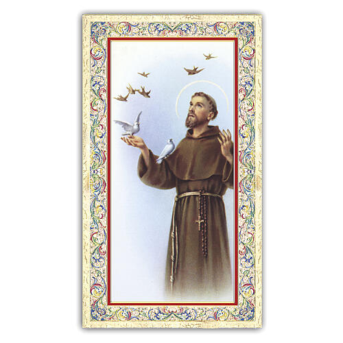 Heiligenbildchen, Franz von Assisi, 10x5 cm, Gebet in italienischer Sprache 1