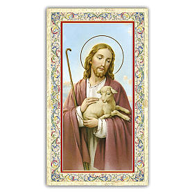 Holy card, Jesus Good Shepherd, Prayer ITA, 10x5 cm