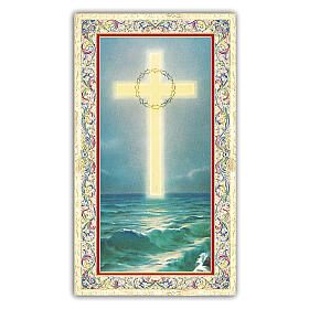Heiligenbildchen, Kreuz auf dem Meer, 10x5 cm, Gebet in italienischer Sprache