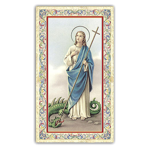 Heiligenbildchen, Heilige Martha, 10x5 cm, Gebet in italienischer Sprache 1