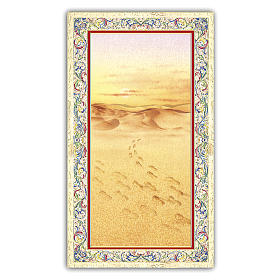 Holy card, Footprints in the sand, Message of Tenderness ITA, 10x5 cm