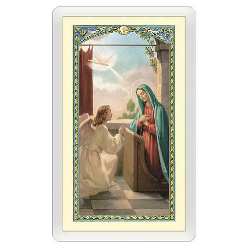 Holy card, Annunciation, Angelus ITA, 10x5 cm 1