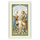 Heiligenbildchen, Heilige Familie, 10x5 cm, Gebet in italienischer Sprache, laminiert s1