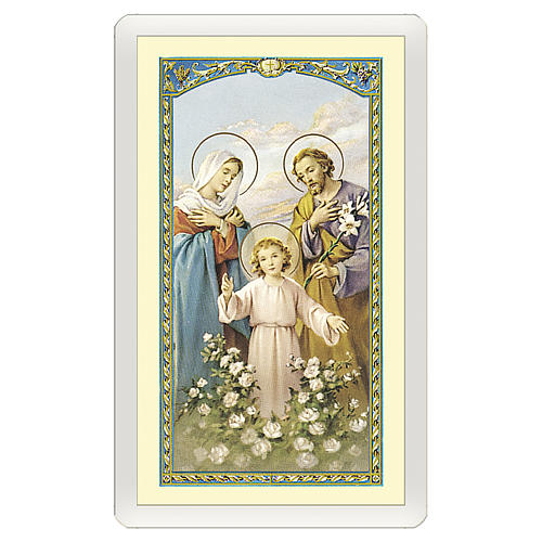 Holy card, Holy Family, Prayer for the Family ITA 10x5 cm 1