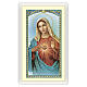Heiligenbildchen, Unbeflecktes Herz Mariä, 10x5 cm, Gebet in italienischer Sprache, laminiert s1