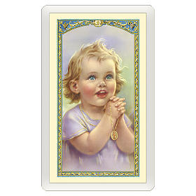 Holy card, Child, Morning Offering ITA 10x5 cm