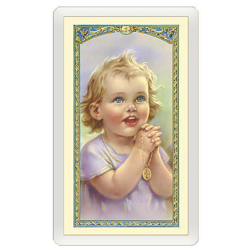 Holy card, Child, Morning Offering ITA 10x5 cm 1