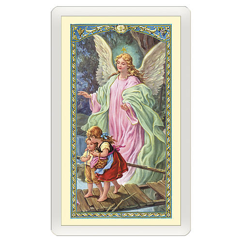 Holy card, Guardian Angel, Angel of God ITA 10x5 cm 1